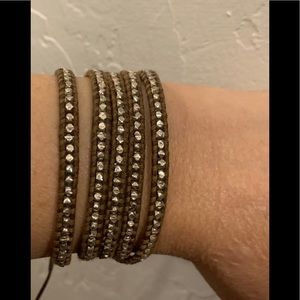 Chan Luu 5 rows bracelet leather sterling silver